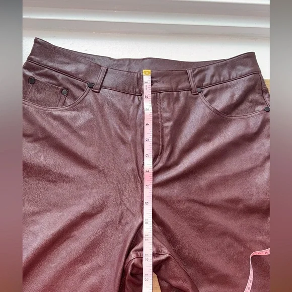 Commando five pocket faux leather pants Size Large Oxblood Red NWT - Picture 5 of 6